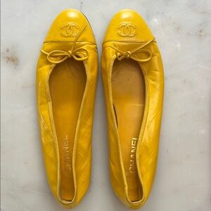 Chanel Yellow Ballet Flats
